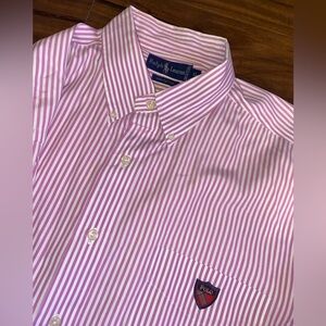 Polo Ralph Lauren Button Up Purple Striped Long Sleeve
